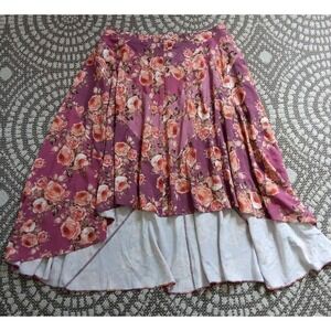 Soft Surroundings Skirt 18W Boho Floral High Low Pull On Flowing Festival Summer